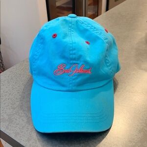 Sea Island Peter Millar Turquoise Cap with Pink Embroidery